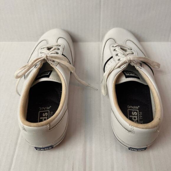Keds Size 7 Classic Low Top White Leather Sneaker Shoes Casual Walking Travel - Picture 4 of 8